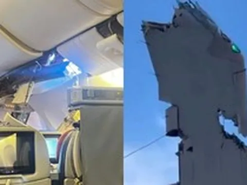 Boeing 777 chở 267 người đâm toác cột radar, hiện trường tan hoang